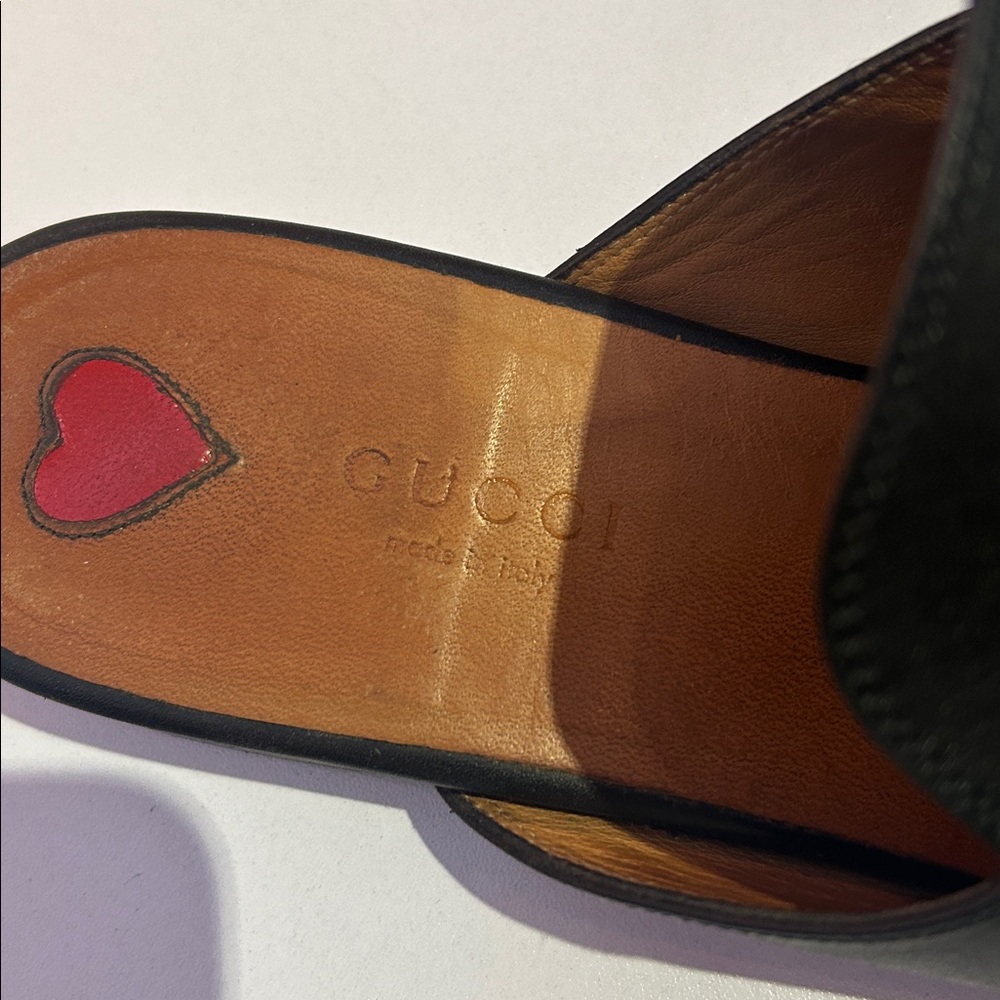 Black Floral Embroidered Women's Mules - Picture 3 of 8